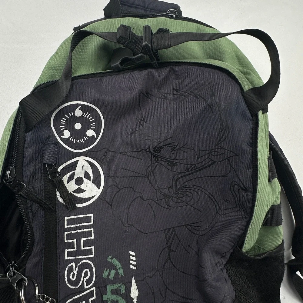 Naruto Shippuden Kakashi Hatake Copy Ninja Backpack Black Green Viz‎ Media
